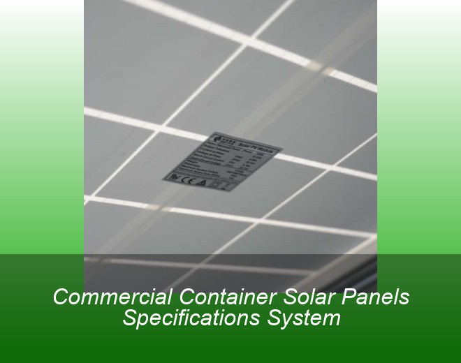 Commercial Container Solar Panels Specifications System
